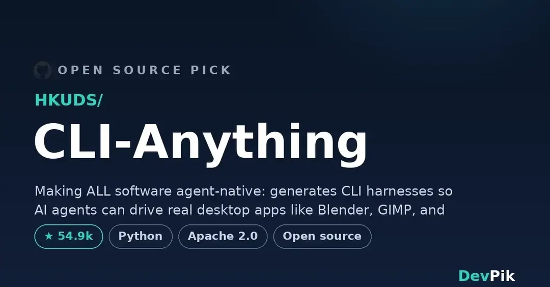 CLI-Anything от HKUDS: 55 тыс. звёзд и CLI-обёртки для любых приложений под ИИ-агентов
