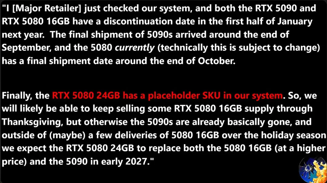 Инсайдер: NVIDIA снимет с производства RTX 5090 и RTX 5080 в январе 2027 года
