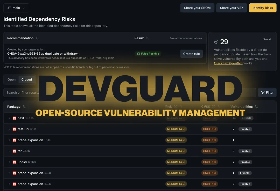 DevGuard: открытая платформа управления уязвимостями в цепочке поставок ПО