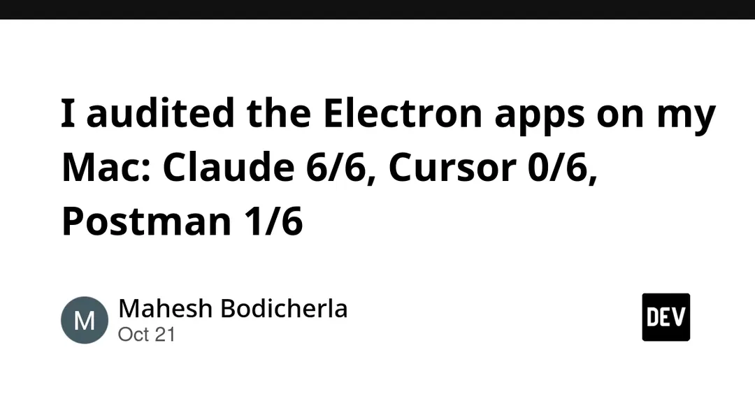 Аудит Electron-приложений: Claude прошёл 6 из 6 проверок, Cursor — 0 из 6