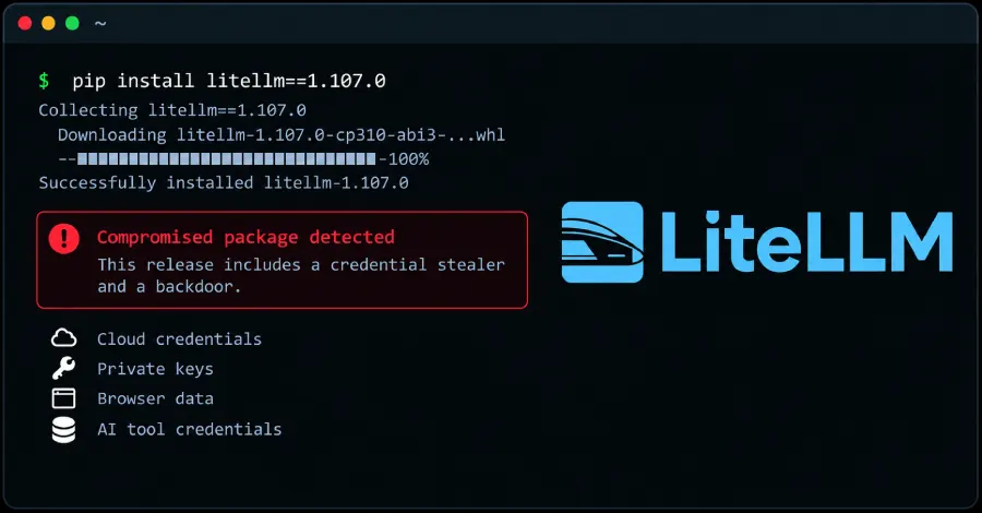 Пакет LiteLLM скомпрометирован атакой на цепочку поставок