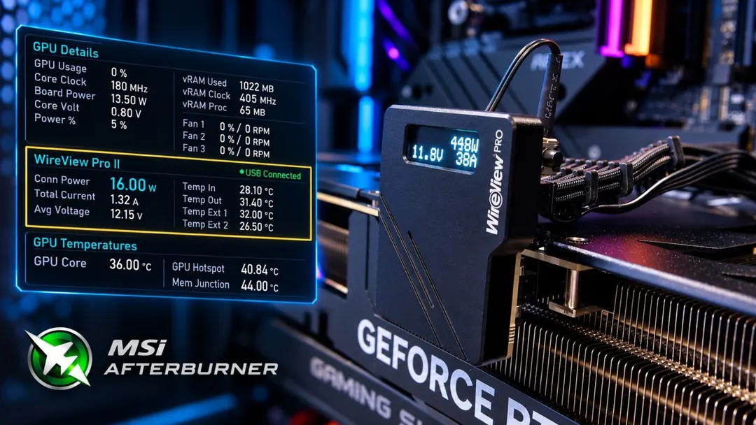 Плагин для MSI Afterburner выводит 28 датчиков WireView Pro II в оверлей