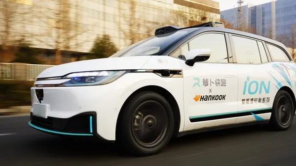 Hankook расширила поставки шин iON ST AS для роботакси Baidu Apollo Go до 10 городов