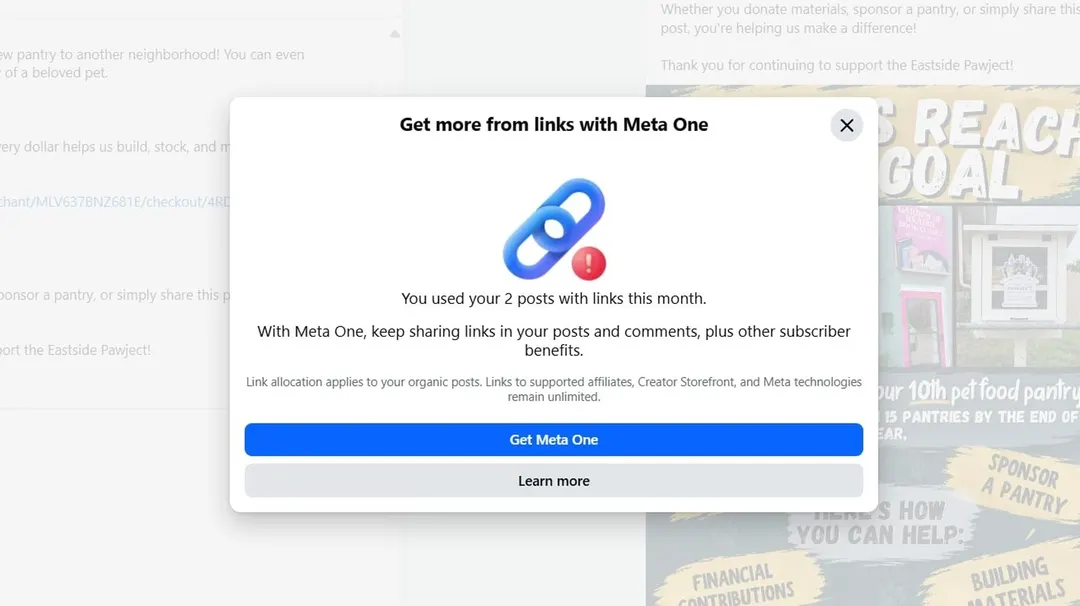 Meta тестирует плату за ссылки на страницах Facebook