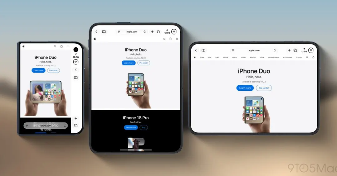 Apple ищет способ расширить сайты под элементы Safari на внешнем экране iPhone Duo