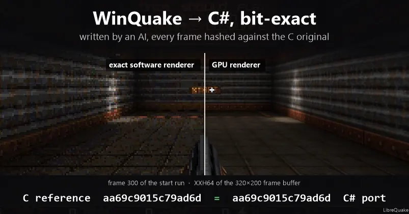 ИИ портировал WinQuake на C# с побитовой точностью по хешам кадров