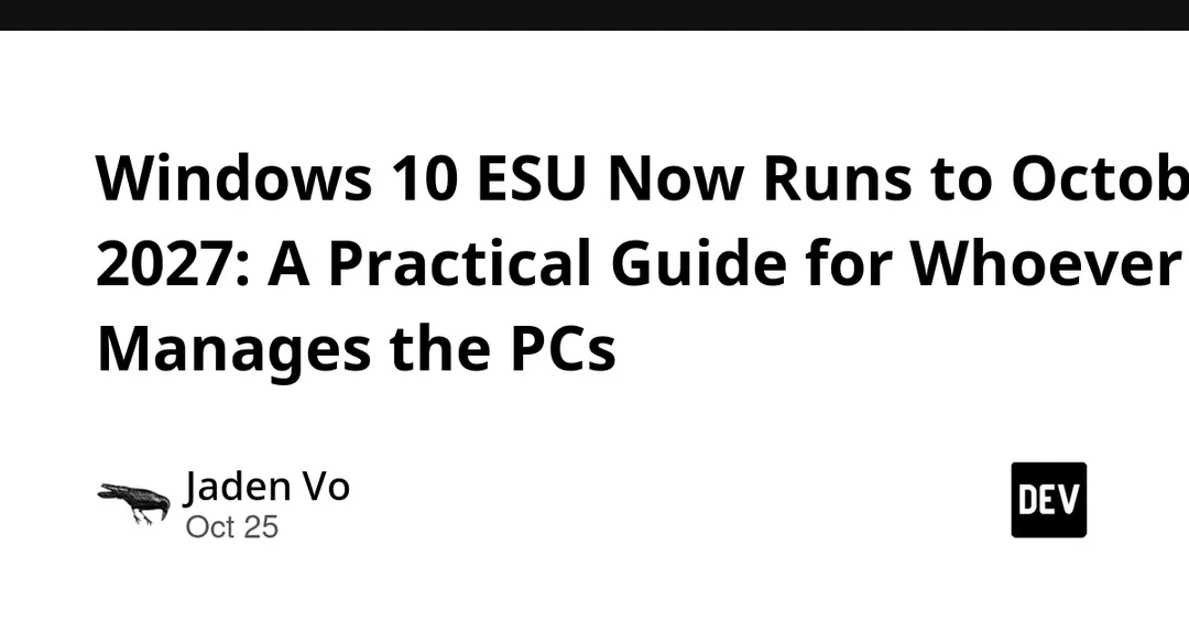 Microsoft продлила потребительскую ESU для Windows 10 до 12 октября 2027 года