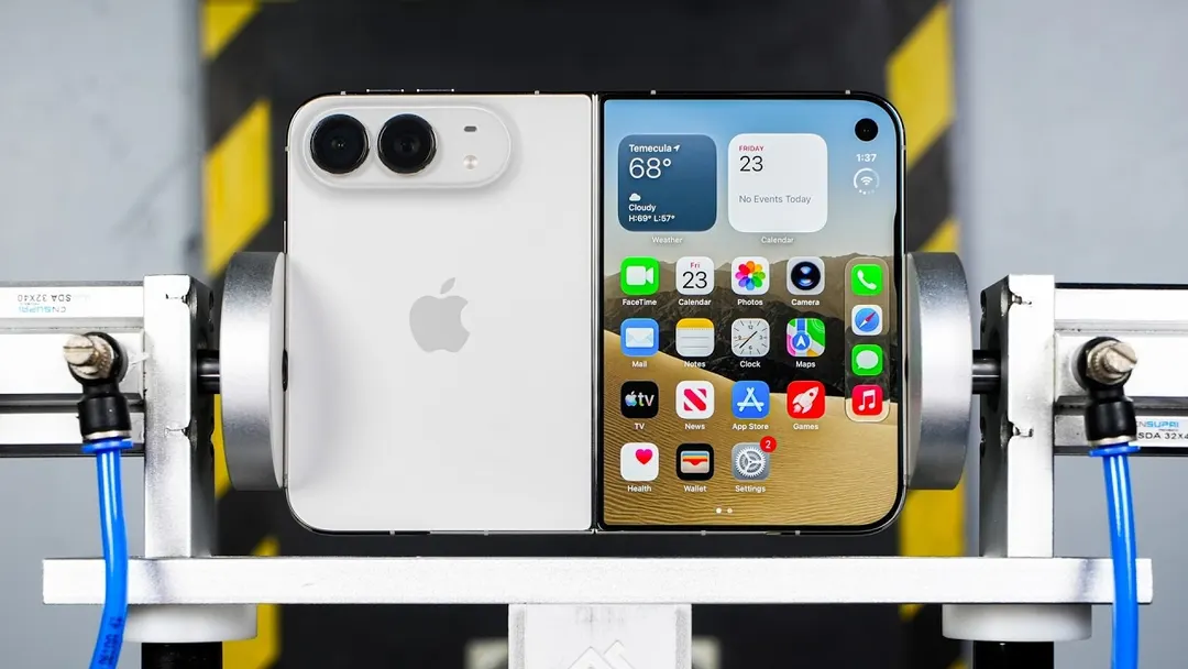 PhoneBuff уронил iPhone Duo: экран выдержал, шарнир сломался