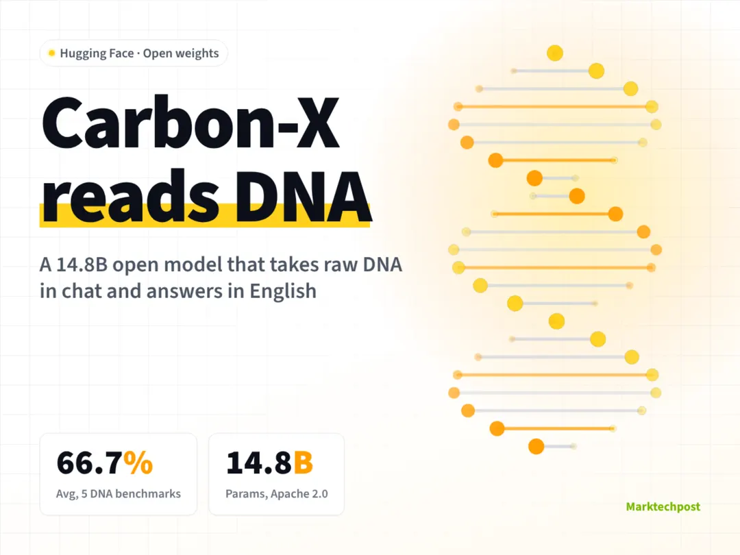 Hugging Face выпустила открытую ДНК-модель Carbon-X на 14,8 млрд параметров