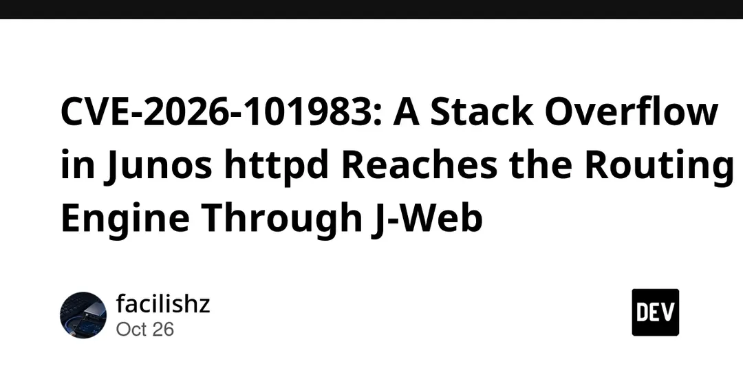 CVE-2026-101983: переполнение стека в Junos httpd даёт RCE через J-Web