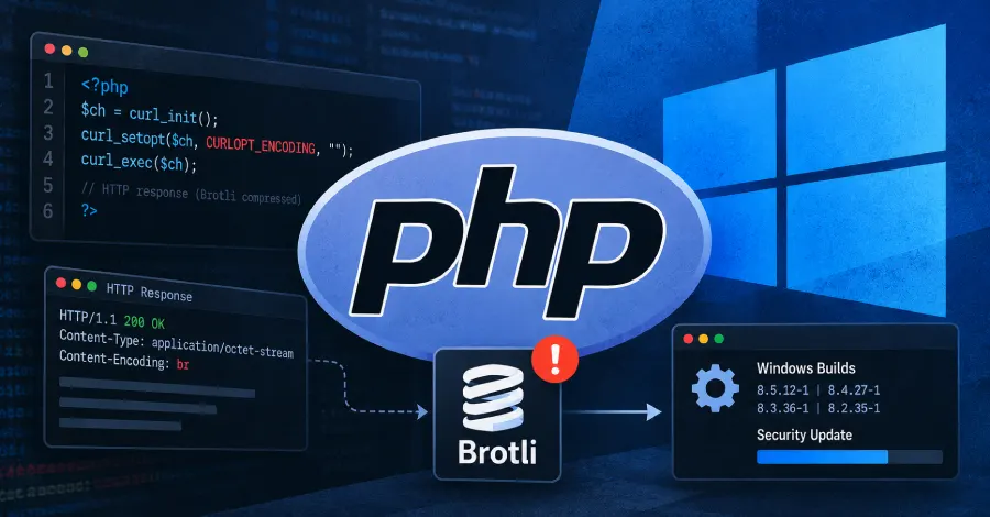 PHP перевыпустила Windows-пакеты 8.2–8.5 из-за уязвимости в Brotli