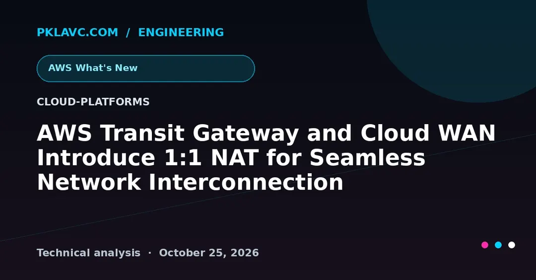 AWS добавила управляемый 1:1 NAT в Transit Gateway и Cloud WAN