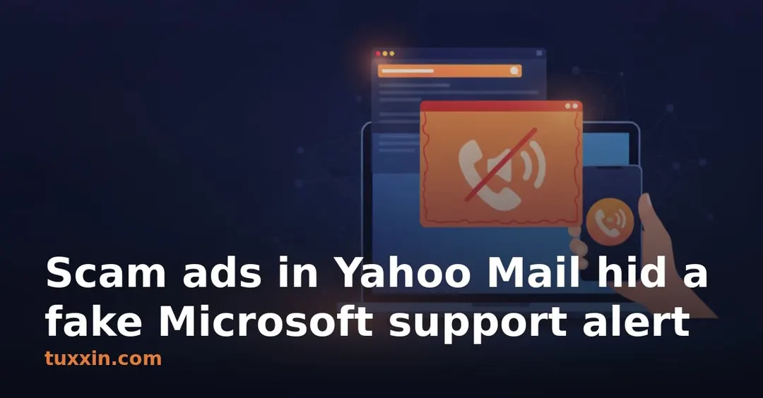 Мошеннические объявления в Yahoo Mail вели на фейковое оповещение Microsoft