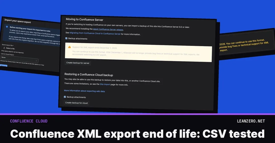 Atlassian прекращает поддержку XML-экспорта Confluence 1 декабря 2026 года