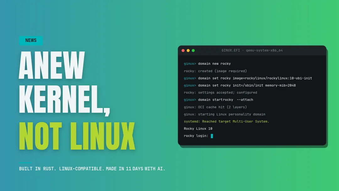 Создатель Rocky Linux написал ядро Ginux на Rust за 11 дней с ИИ