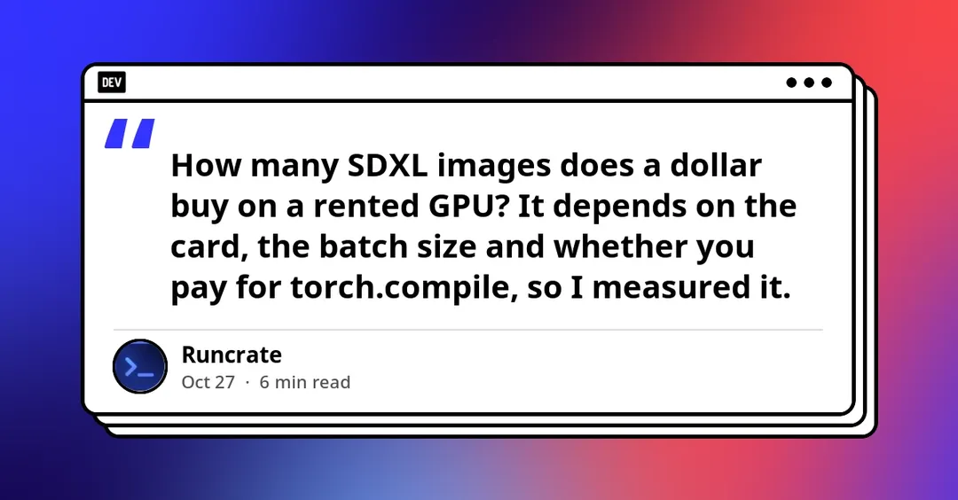 Тест: SDXL на RTX A6000, L40S, RTX 5090 и H100 — от $0,91 за 1000 картинок