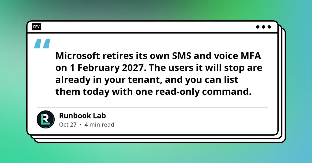 Microsoft отключит SMS и голосовую MFA 1 февраля 2027 года