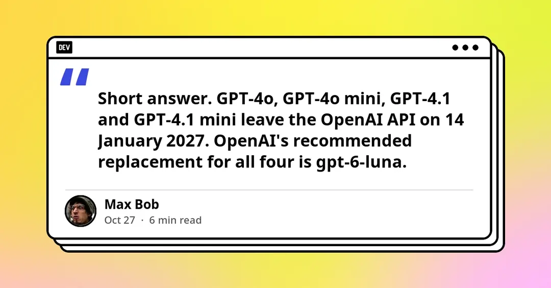 OpenAI раскрыла даты отключения моделей GPT-4o, GPT-5 и Whisper в API