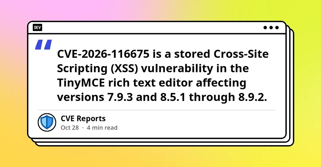 В TinyMCE нашли stored XSS в плагине media с рейтингом 8,5