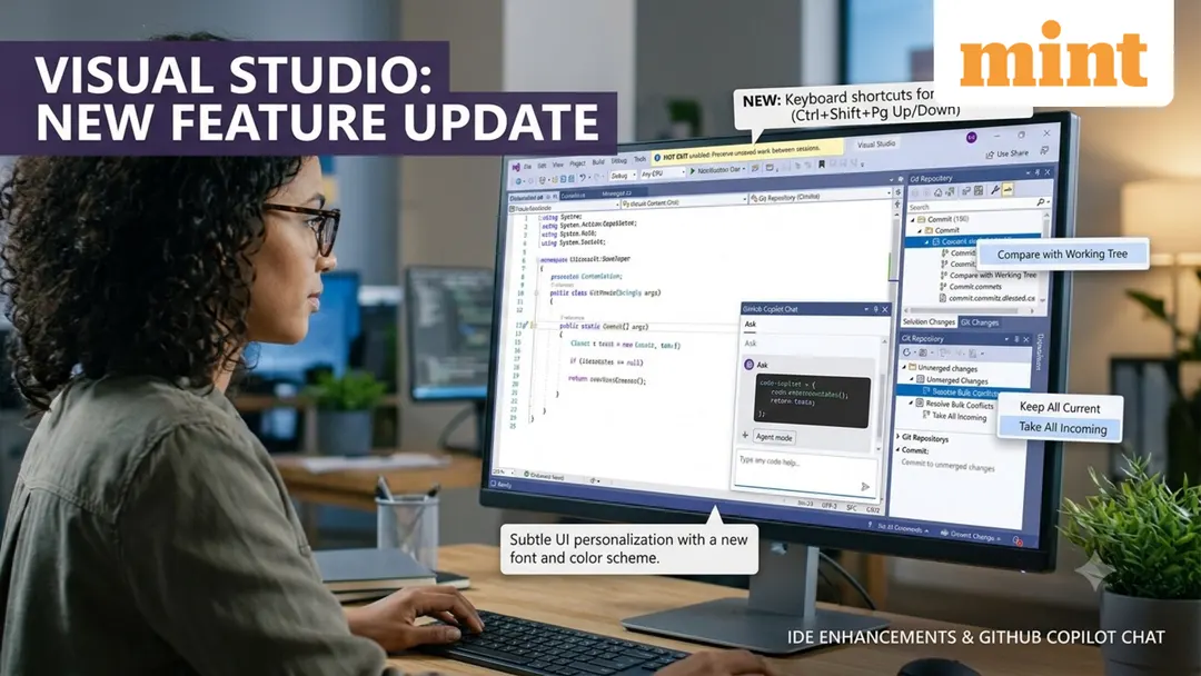 Visual Studio получила новый Copilot Chat, массовое разрешение конфликтов и Hot Exit