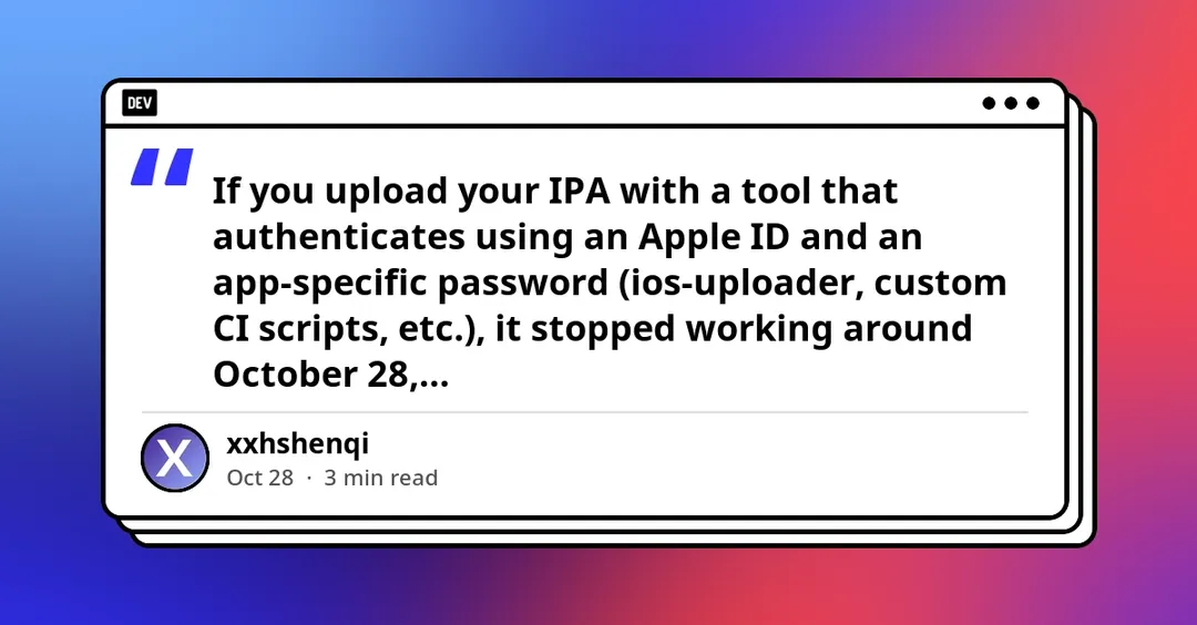 Apple закрыла загрузку IPA по Apple ID и app-specific паролю