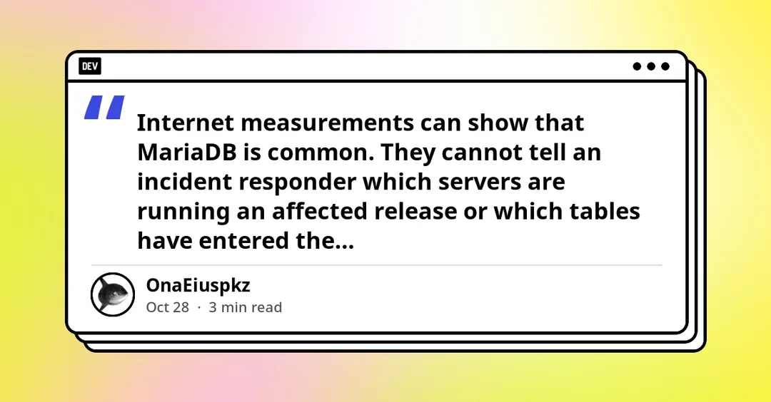 Эксперты: наличие MariaDB в сети не доказывает компрометацию по CVE-2026-92262