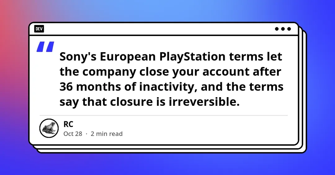 Условия Sony позволяют удалить аккаунт PSN после 36 месяцев простоя