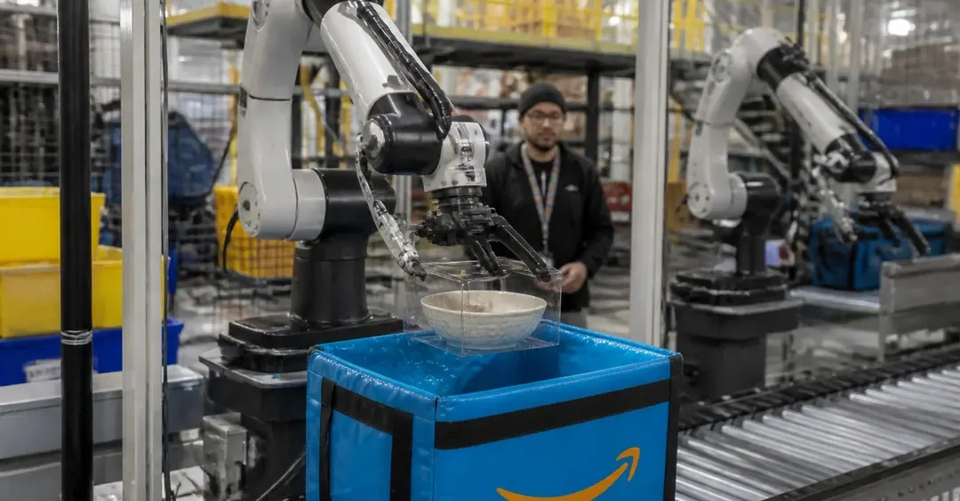 Amazon показала робота с пинцетным захватом для снижения повреждений товаров