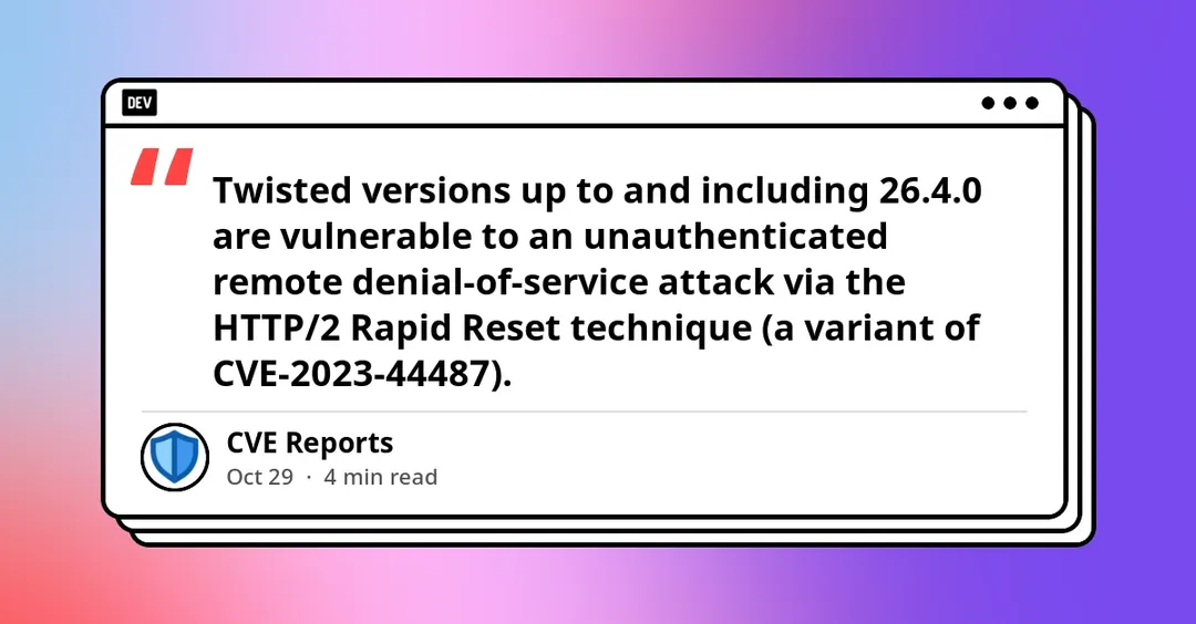В Twisted Web нашли уязвимость HTTP/2 Rapid Reset с оценкой 7,5