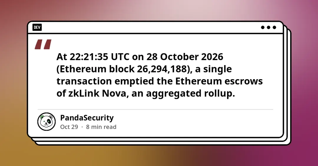Эксплойт zkLink Nova: поддельный корень вывел около $780 тыс.