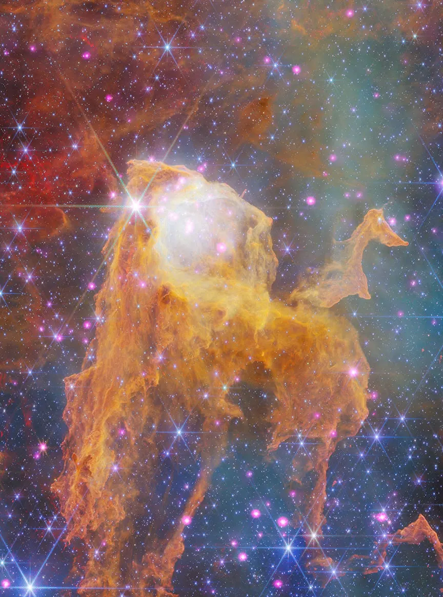 Chandra и JWST нашли «призрачное» облако — звёздный питомник в туманности Киля