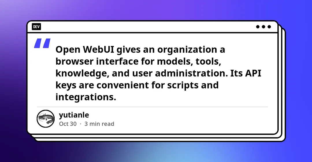 API-ключи Open WebUI наследуют все права создателя
